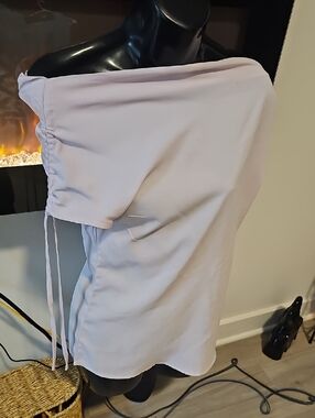 Off-Shoulder Lavender Top with Side Drawstrings